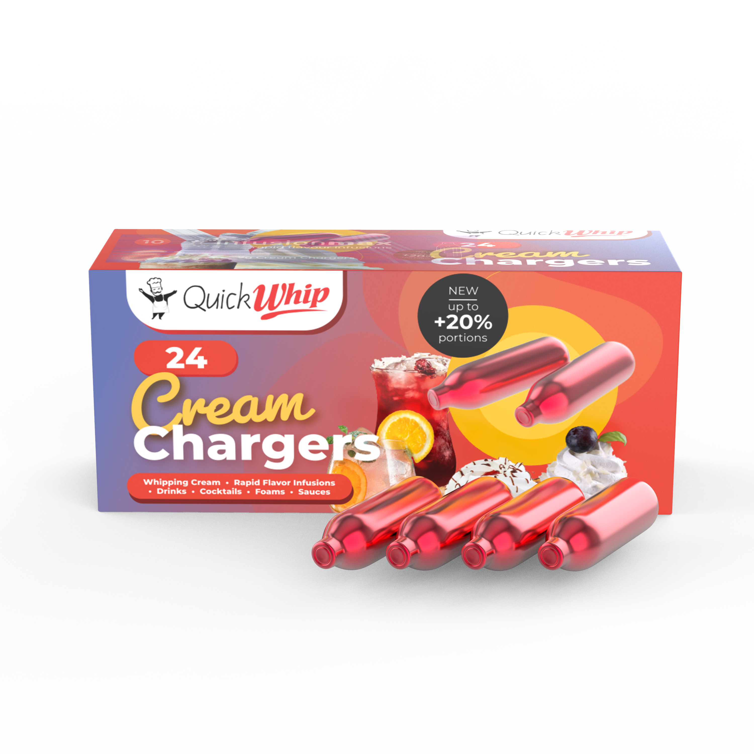 QuickWhip PRO 9g! Cream Chargers - 24pks NEW 2024