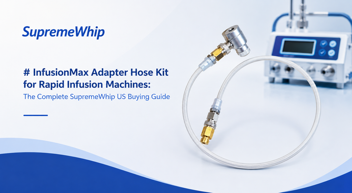 InfusionMax Adapter Hose Kit connected to a rapid infusion machine
