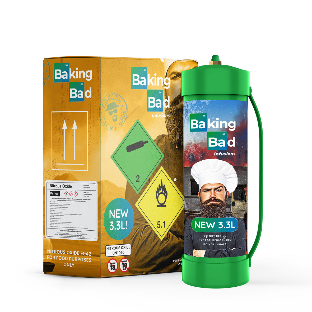 New for 2023 Baking Bad 3.3L N2O Cannister