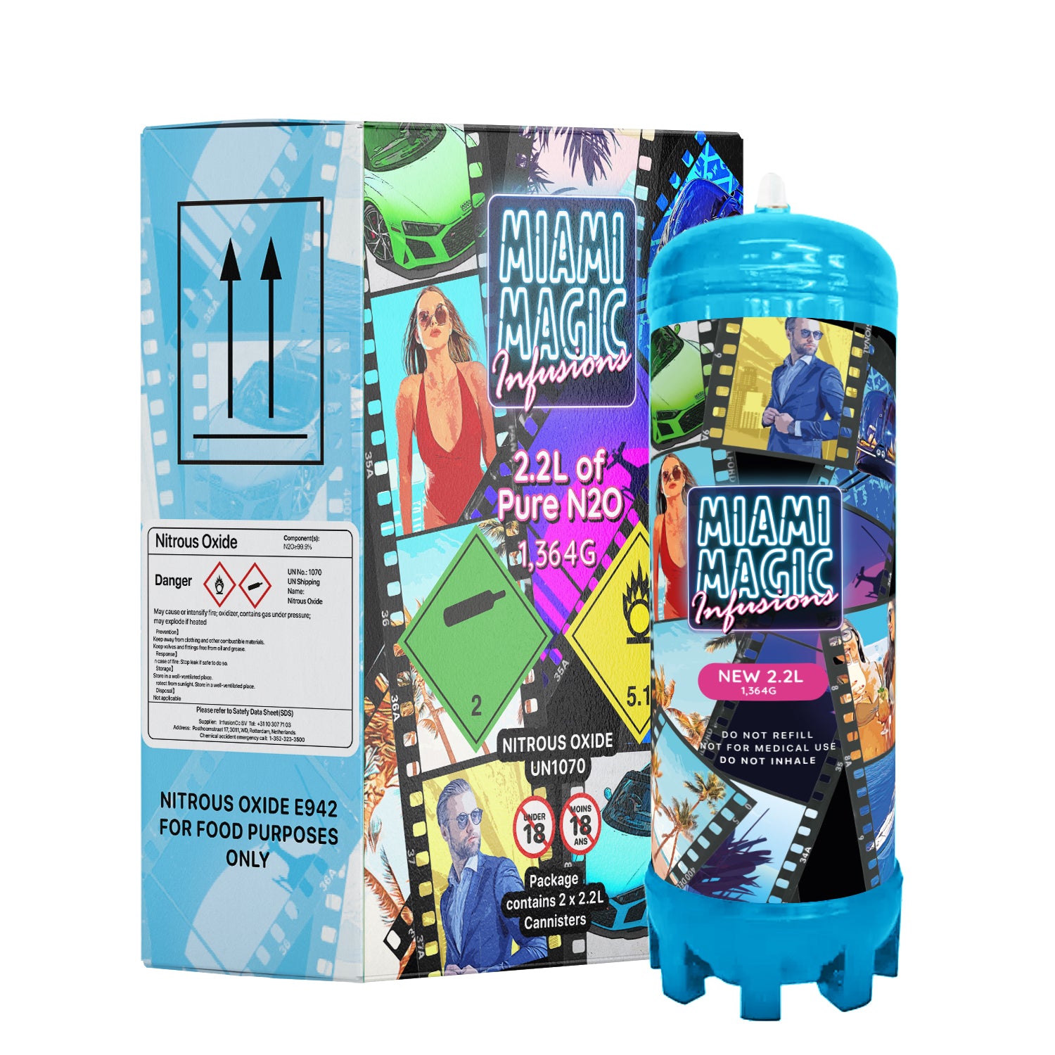 Miami Magic Infusions 2.2L/1364g Culinary Gas Cream Charger Canister