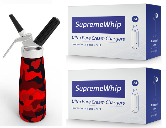 Starter Pack - SupremeWhip Chargers 24pks- & 0.5L Camo Red