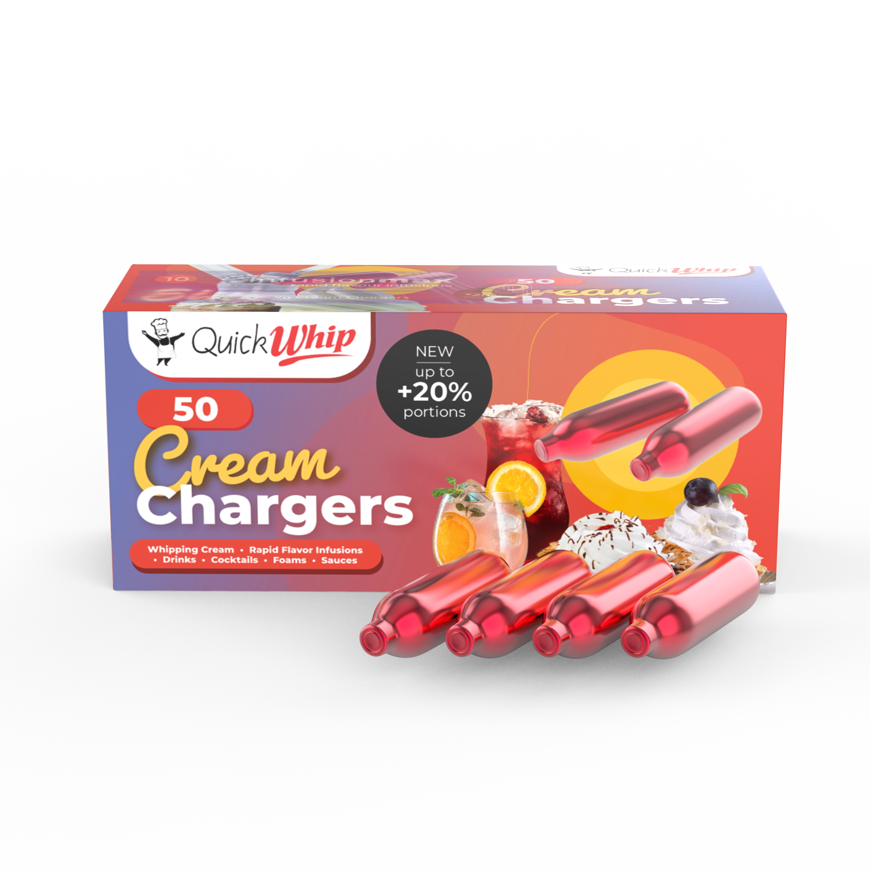 QuickWhip PRO 9g! Cream Chargers - 50pks