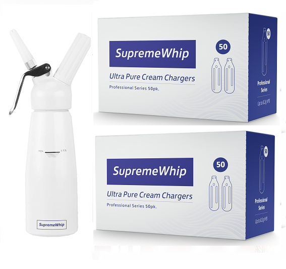Starter Pack - SupremeWhip Chargers - 600- & 0.5L White Dispenser